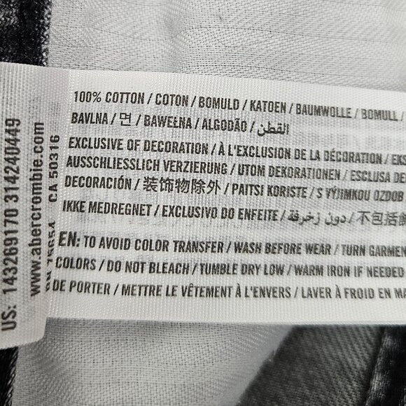 Abercrombie & Fitch Floral Embroidered Distressed Denim Faded Black Wash Skirt - Picture 7 of 8